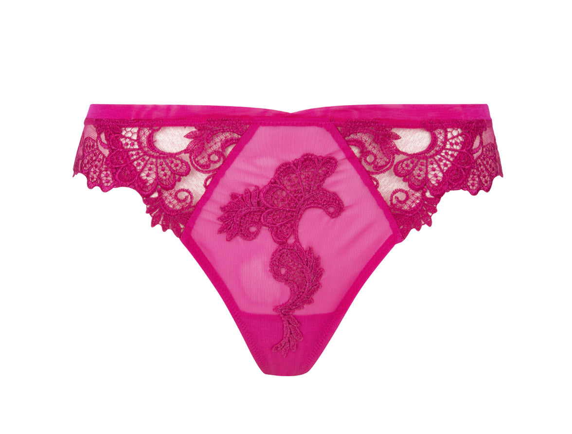 Lise Charmel Dressing Floral Magenta Thong