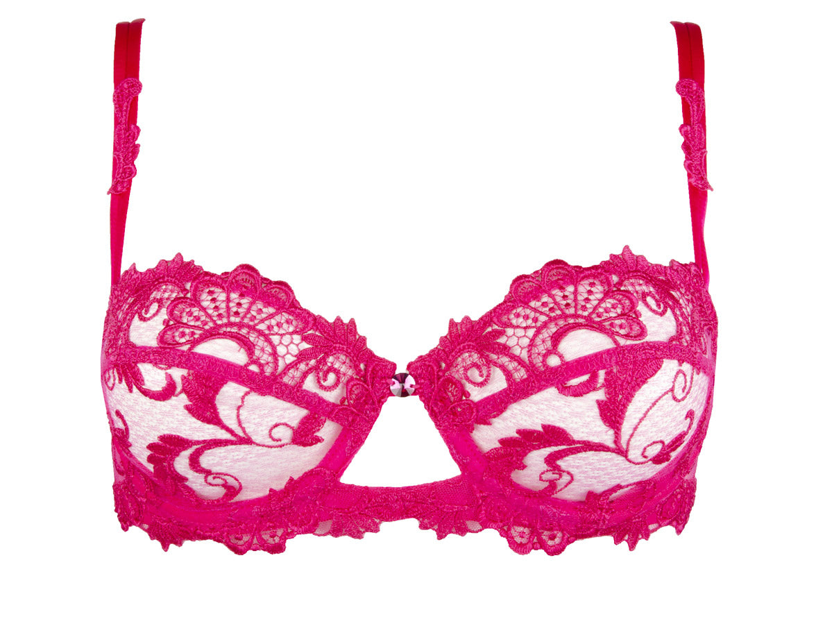 Lise Charmel Dressing Floral Magenta Underwired Half Cup Bra