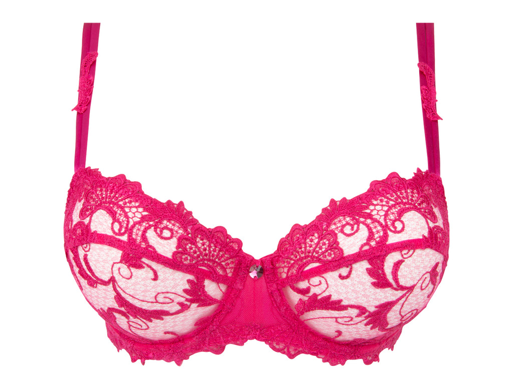 Lise Charmel Dressing Floral Magenta Underwired Half Cup Bra