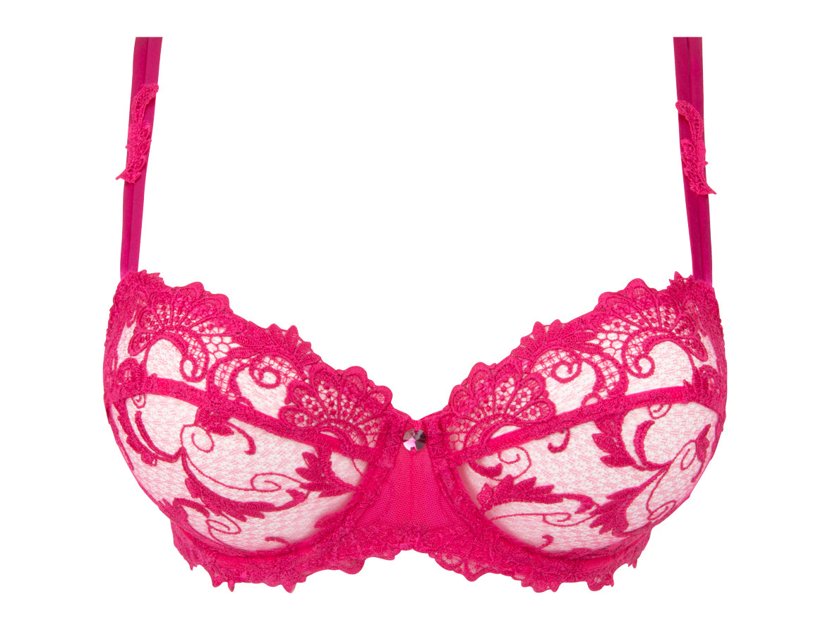 Lise Charmel Dressing Floral Magenta Underwired Half Cup Bra